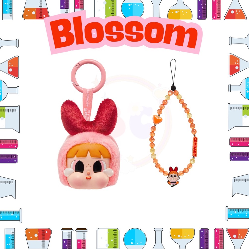 BUNDLE-CRY BABY POWERPUFF PENDANT WITH MATCHING PHONE CHARM!-BLOSSOM